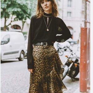 kooples cheetah ruffle skirt size1 (XS)